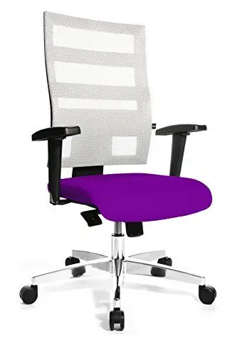 Produktbild: Topstar X-Pander 959TT333, Bürostuhl, Schreibtischstuhl, inkl. höhenverstellbare Armlehnen, Netzbezug, Bezugsstoff, lila/weiß