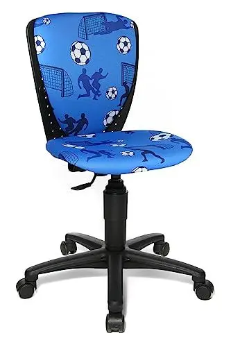 Produktbild: Topstar S'cool 3, Kinderdrehstuhl, Schreibtischstuhl für Kinder, Bezugsstoff blau, Motiv Fußball