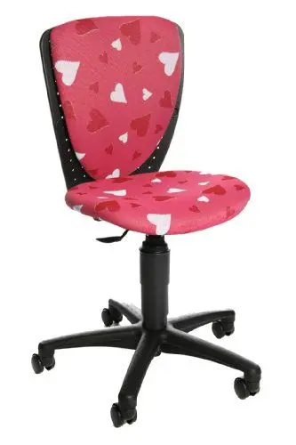 Produktbild: Topstar S'cool 3, Kinderdrehstuhl, Schreibtischstuhl für Kinder, Bezugsstoff pink, Motiv Herzchen, 39D x 43W x 94H cm