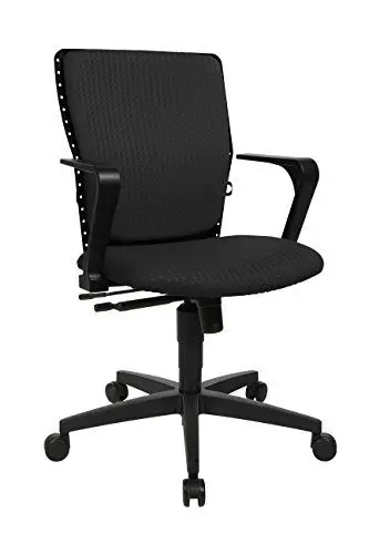 Produktbild: Topstar Open Point SY Deluxe, ergonomischer Syncro-Bandscheiben-Drehstuhl, Bürostuhl, Schreibtischstuhl, inkl. Armlehnen (höhenverstellbar), Stoff, schwarz