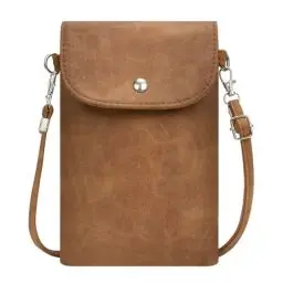 Produktbild: Toptime Handytasche zum Umhängen, Wildleder Umhängetasche Damen Klein mit Verstellbarem Schultergurt, Vintage Braun Crossbody Bag Damen Klein, Handy Umhängetasche für Shopping, Dating, Feiertage