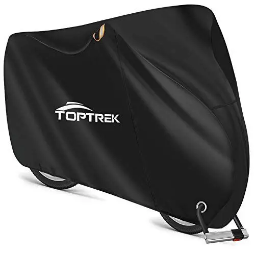 Produktbild: Toptrek Fahrradabdeckung 210D mit Nahtband Oxford-Gewebe Wasserdicht Hochwertige Fahrradgarage Outdoor 200 x 110 x 70 cm Reißfestigkeit Sonnenschutz Fahrrad Schutzhülle mit Beutel