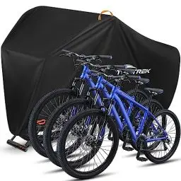 Produktbild: toptrek Fahrradabdeckung wasserdicht, Fahrradgarage 420D Oxford-Gewebe, Regenschutz Fahrrad für jedes Wetter, Fahrradschutzhülle mit Beutel, Fahrradplane 220×120×110cm fahrradabdeckung für 3 fahrräder