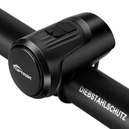 Produktbild: toptrek Fahrradklingel Elektrisch, Mountainbike Anti-Diebstahl-Alarm, Fahrradhupe Elektrisch 120 dB, Neue Aufrüstung Fahrrad Klingel IPX4 wasserdichte Fahrradglocke USB Wiederaufladbar, Schwarz