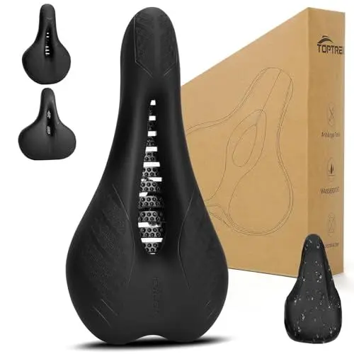Produktbild: toptrek Fahrradsattel Herren Bequem mit Memory-Schaum, ergonomischen für Fahrrad Sattel, Fahrradsattel Damen Bequem Weich Gesteigertes Fahrgefühl, Sattel Fahrrad für Fahrrad, MTB, Gravel Bike, Ebike
