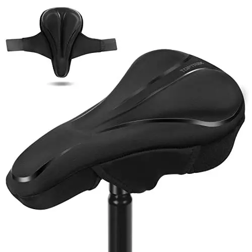 Produktbild: toptrek Fahrradsattel überzug, Sattelbezug Fahrrad Gel mit Komfort Memory Foam, Fahrradsitz Polster Weich mit Wasserdichten Bezug Fahrrad Sattelbezug für Mountainbike, Citybike, E-Bike (30 * 17cm)