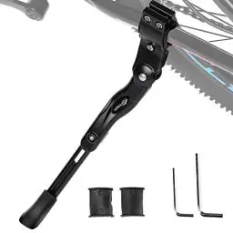 Produktbild: toptrek Fahrradständer Einstellbarer Universal Hinterbauständer Aluminiumlegierung Fahrrad Ständer Anti-Rutsch Seitenständer für 24-28 Zoll Mountainbike/Rennrad/BMX/MTB