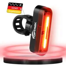 Produktbild: toptrek Rücklicht Fahrrad Sichtweite 200 Metern | Bike Rear Light Led StVZO Zugelassenes | Fahrrad Rücklicht USB-C Aufladbar Batterie | Fahrradlicht Hinten IPX5 Wasserdicht für Rennrad, MTB, E-Bike
