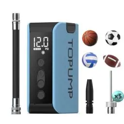Produktbild: TOPUMP Elektrische Ballpumpe,Tragbare Luftpumpe Aufblas und Abpumpfunktion,Basketball Pumpe mit Manometer(MAX 20PSI),Ballpumpe Fußball für Sportbälle,Auch Basketball,Volleyball,Rugby