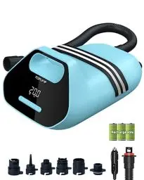 Produktbild: TOPUMP SUP Pumpe Elektrisch Akku TPS300, 7800 mAh 20 PSI Hochdruck Luftpumpe, 110 V AC/12 V DC Schnellladung, Auto-Off für Aufblasbare Stand Up Paddle Boards, Boote, Kajak, Kitesurf…