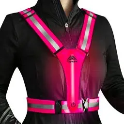 Produktbild: Topward Warnweste Sicherheitsweste für Fahrrad Auto Laufweste Joggen, High-Vis reflektierende Warnweste für optimale Sichtbarkeit, Damen Herren Kinder warnwesten, LEDs Tag und Nacht Motorrad Radfahren