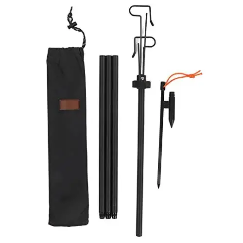 Produktbild: Topyond Camping-Laternenständer, Leichter, höhenverstellbarer, zusammenklappbarer Stab, Mehrzweck-Laternenhalter für Outdoor-Camping, Verstellbarer und tragbarer Lampenständer für