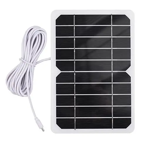 Produktbild: Topyond Solar-USB-Ladegerät, 5 W tragbares Solarpanel mit Steckdose, wasserdichtes Design zum Aufladen von Mobiltelefonen, Mini-Lüftern, LED-Leuchten, geeignet für Camping und
