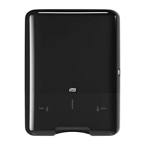 Produktbild: Tork 553008 Spender für H3 Zickzack und Lagenfalz Handtücher im Elevation Design / Papiertuchspender für hygienische Einzeltuchentnahme in Schwarz