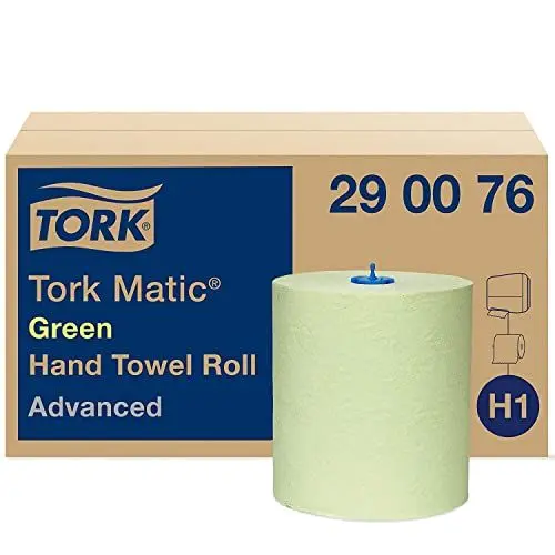 Produktbild: Tork Matic grünes Rollenhandtuch Advanced 290076 - H1 Papierhandtücher für Rollenhandtuchspender, saugfähig und reißfest, 2-lagig, grün - 6 Rollen x 150 m