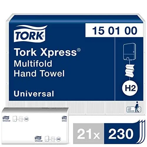 Produktbild: Tork Xpress Multifold-Handtücher Weiß H2, Universal-Qualität, kosteneffizient, 21 × 230 Tücher, 150100