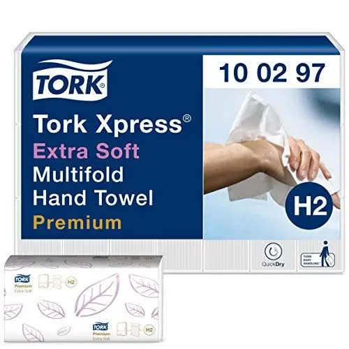 Produktbild: Tork Xpress® extra weiche Multifold Handtücher H2 2-lagige Papierhandtücher, Weiß, Premium Qualität, 21x100 Tücher