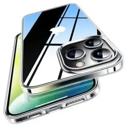 Produktbild: TORRAS Clear Crystal Ultradünn für iPhone 15 Pro Max Hülle 1A Vergilbungsschutz 100% Clear Handyhülle iPhone 15 Pro Max Case Schutz mit doppltem Airbagssystem weich Silikon Cover - Tranparent