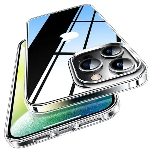 Produktbild: TORRAS Clear Crystal Ultradünn für iPhone 15 Pro Max Hülle 1A Vergilbungsschutz 100% Clear Handyhülle iPhone 15 Pro Max Case Schutz mit doppltem Airbagssystem weich Silikon Cover - Tranparent