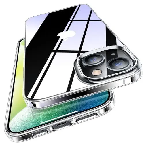Produktbild: TORRAS Crystal Clear für iPhone 15 Hülle (Absolut Nie Vergilbung & Militär-Grade Stoßfest) Hülle iPhone 15 Case Silikon Soft Dünne Handyhülle iPhone 15 Weicher Griff Kratzfest Transparent