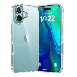 Produktbild: TORRAS Crystal Clear für iPhone 16 Hülle Militärschutz Absolut Vergilbungsfrei Stoßfest Kratzfest Handyhülle iPhone 16 Case Dünn Originale Optik wie iPhone weich Silikon Haptik Transparent