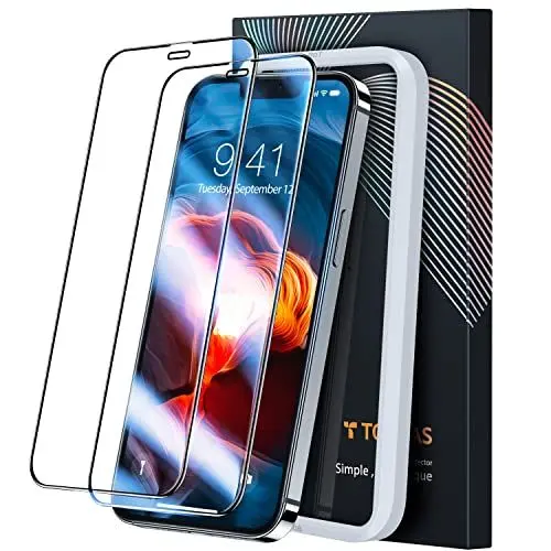 Produktbild: TORRAS Diamant-Schild für iPhone 12 Mini für Panzerglas (Unzerbrechlicher Schutz nach Militätstandard) (Full Screen) aus Deutsches 9H+ Glas, Schutzglas mit Profi-Positionierhilfe, Anti-Kratzer,GlassGo