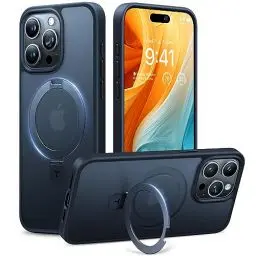 Produktbild: TORRAS 2024 Neue Dynamic Magnetring für iPhone 14 Pro Hülle mit MagSafe-Ständer (Super Magnetkraft/Freie Hände) Extrem Stoßfest Handyhülle iPhone 14 Pro Case Luxury Translucent Schwarz Ostand