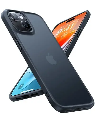 Produktbild: TORRAS Upgrade für iPhone 15 Hülle (TOP Zertifizierte Militärschutz) Samtig Angenehmer Griff Handyhülle für iPhone 15 Case mit Abnehmbare Knöpfe Schlank Stoßfest Schutzhülle Guardian Series Schwarz