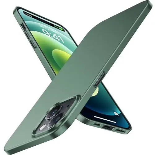 Produktbild: TORRAS Ultra Dünn für iPhone 15 Hülle für MagSafe (Nr. 1 Magnetkraft) Extrem Stoßfest Kratzfest Case (Samtiger Griff & Elegantes Aussehen) Slim Fit Handyhülle Dunkelgrün