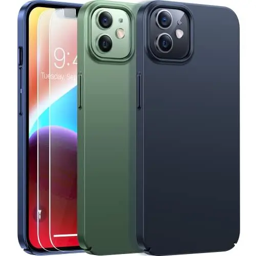 Produktbild: TORRAS für iPhone 12 Hülle, iPhone 12 Pro Hülle Ultra Dünn (Wie Original iPhone) Slim Handyhülle, Case (Unzerbrechlich Rundum Schutz) Schutzhülle, Schwarz