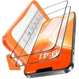 Produktbild: TORRAS für iPhone 13/13 Pro Glas, iPhone 14 Schutzglas (Unzerbrechlich TOP 9H Schutz) Militärniveau aus DE Dauerhaft Schutzfolie für iPhone 13/13 Pro, iPhone 14 für Panzerglas (Full Screen) 2 Stück