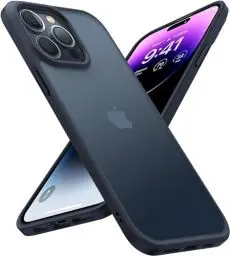 Produktbild: TORRAS für iPhone 14 Pro Hülle (TOP Zertifizierte Militärschutz) Stoßfest Schutzhülle (Samtig angenehmer Griff) Slim Handyhülle Case mit Abnehmbare Knöpfe Guardian Serie Matt Schwarz