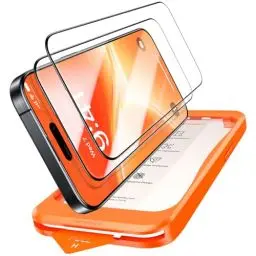 Produktbild: TORRAS für iPhone 15 für Panzerglas (Full Screen) Militärische Zertifizierung auf TOP Stoßfestigkeit Folie für iPhone 15 Schutzfolie 9H+ Glas (Auto-Installation) Anti-Fingerabdruck, 2 Stück
