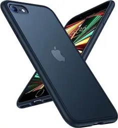 Produktbild: TORRAS für iPhone SE 2022 Hülle, iPhone 7/8/SE 2020 (Echtes Militärischer Falltest Zertifiziert) Extrem Stoßfest Aber Dünn (Transluzent) Unzerstörbar Handyhülle Case 5G, Schwarz