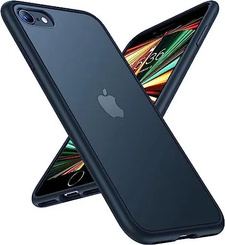 Produktbild: TORRAS für iPhone SE 2022 Hülle, iPhone 7/8/SE 2020 (Echtes Militärischer Falltest Zertifiziert) Extrem Stoßfest Aber Dünn (Transluzent) Unzerstörbar Handyhülle Case 5G, Schwarz