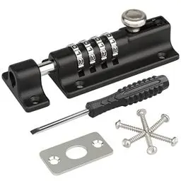 Produktbild: Torriegel mit Zahlenschloss, (Wetterfest) Spopal 120mm 4-Stellige Kombination Schlossriegel, Türriegel für flächenbündige Türen, riegelschloss, Zinklegierung, für Schuppen Garten Schränke Haus Schule