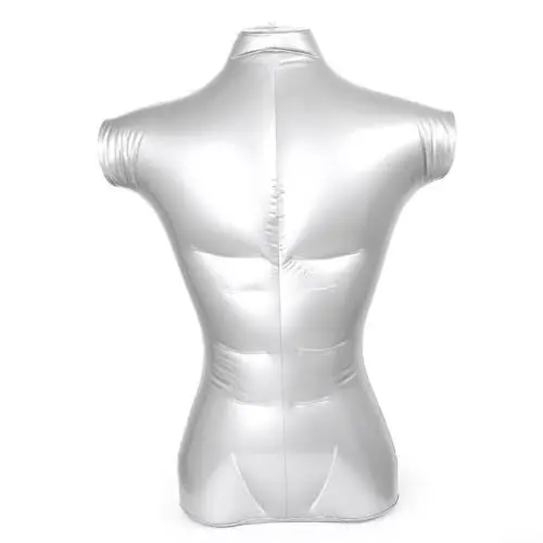 Produktbild: Torso Herren Aufblasbare Modell 72Cm Aufblasbare Silber Schaufensterpuppe Display Modell Kleidung mit Unterstützung für Top Halsketten Schals Schmuckausstellungen