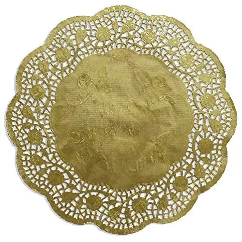Produktbild: Tortenspitze, Spitzenpapier rund, geprägt, 100 Stück (Gold, Ø 26,7 cm)
