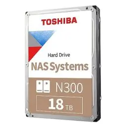 Produktbild: Toshiba 18TB N300 Interne Festplatte - NAS 3,5 Zoll SATA HDD Unterstützt bis zu 8 Laufwerksschächte, Entwickelt für 24/7 NAS-Systeme, Neue Generation (HDWG480UZSVA)
