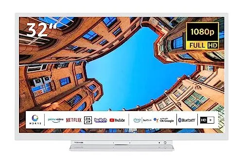 Produktbild: Toshiba 32LK3C64DAW 32 Zoll Fernseher/Smart TV (Full HD, HDR, Alexa Built-In, Triple-Tuner, Bluetooth) - Inkl. 6 Monate HD+ (2023)