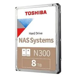 Produktbild: Toshiba 8TB N300 Internal Hard Drive – NAS 3.5 Inch SATA HDD Supports Up to 8 Drive Bays Designed for 24/7 NAS Systems, New Generation (HDWG480UZSVA)