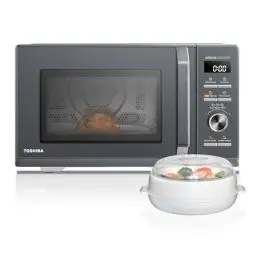Produktbild: Toshiba MW3-AC26SFI(MG) Mikrowelle mit Grill und Heißluft 6-in-1 Mikrowellenherd mit Dampfgarer 26L 900W Origin Inverter, Chef Defrost, Konvektion, Kombi., Dampf, Grill, Air Fry, 10 Auto-Menüs,Grau