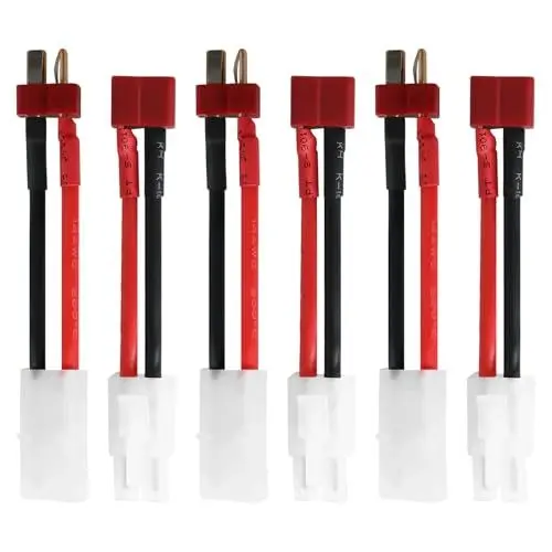 Produktbild: Tosiicop Lipo Akku Adapter Kabel - 6 Stücke Tamiya Stecker Buchse auf T-Dean Stecker mit 14AWG 50mm Adapterkabel für Carson traxxas Tamiya RC Car Lipo Batterien