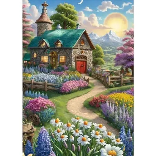 Produktbild: TOSTOG Diamond Painting für Erwachsene,Haus 5D Diamant Painting Kits Bilder,DIY Diamant Malerei Diamond Painting Bilder Set 30x40cm für Wanddekor