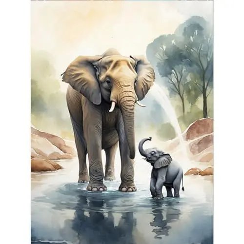 Produktbild: TOSTOG Elefant Diamond Painting,5D Diamant Painting Kits Bilder für Erwachsene,DIY Diamant Malerei Diamond Painting Bilder Set 30x40cm für Wanddekor