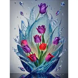 Produktbild: TOSTOG Tulpenkunst Diamond Painting,5D Diamant Painting Kits Bilder für Erwachsene,DIY Diamant Malerei Diamond Painting Bilder Set 30x40cm für Wanddekor