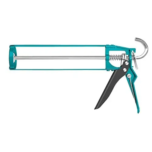 Produktbild: TOTAL - Silikonpistole - Mit geschlossenem Applikator - Versiegelt und repariert Fugen und Ecken - Mit doppelter Druckplatte - Bequemer Aluminiumgriff - Länge 230 mm