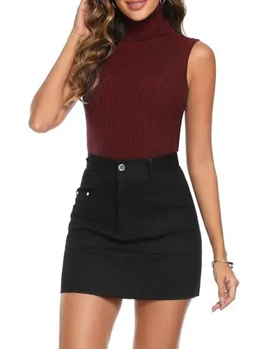 Produktbild: Totatuit Rollkragen Top Damen Für Frühling Herbst Ausgehen Party – Dehnbar und bequem, ideal für formelle Anlässe und entspannte Wochenenden mit vielseitigen Stylingmöglichkeiten