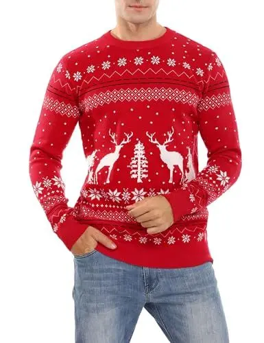 Produktbild: Totatuit Unisex Ugly Christmas Sweater Herren Weihnachtspullover Strickmuster Damen Weihnachten Strickpullover