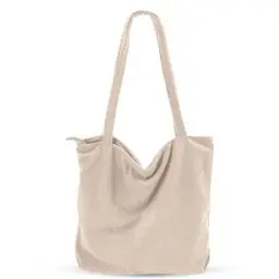 Produktbild: Tote Bag CNMTCCO Damen Handtasche Große Cord-Tragetasche Shopper Umhängetasche Für Damen Handtasche Mit Reißverschluss, Taschen Und Fächern – Ideal Für Schule, Arbeit, Einkaufen,Reisen, Alltag (Beige)